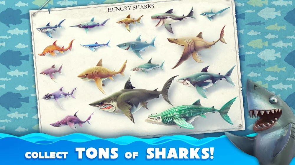 Hungry Shark Evolution MOD APK All Sharks Unlocked